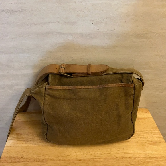 L.L. Bean Canvas & Leather Messenger Bag - Picture 4 of 13